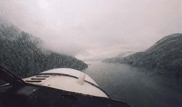 The forward view from the DeHavilland Beaver is distinctly damp!