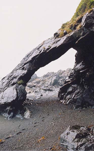 A natural archway in the rock.