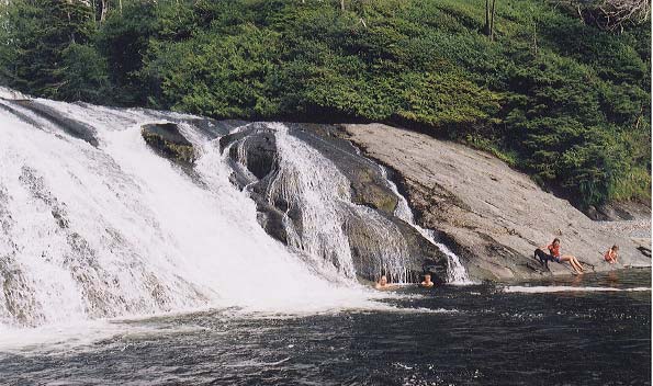 Swimming at Calvin Falls.