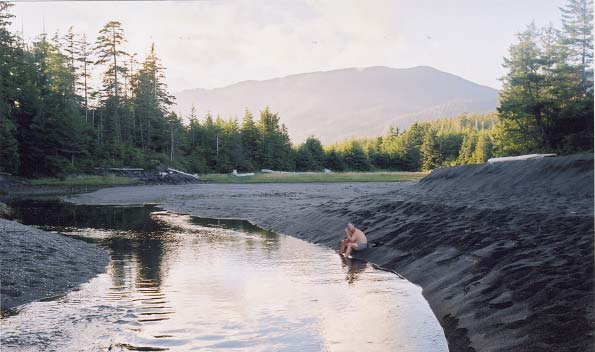 Mark relaxes after an evening swim.