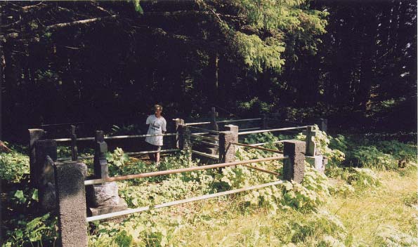 The old graveyard in the villate of Yuquot.